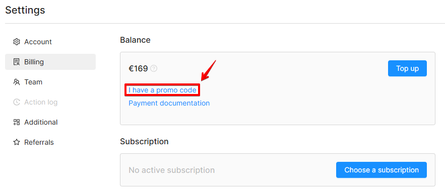 Ativação do código promocional